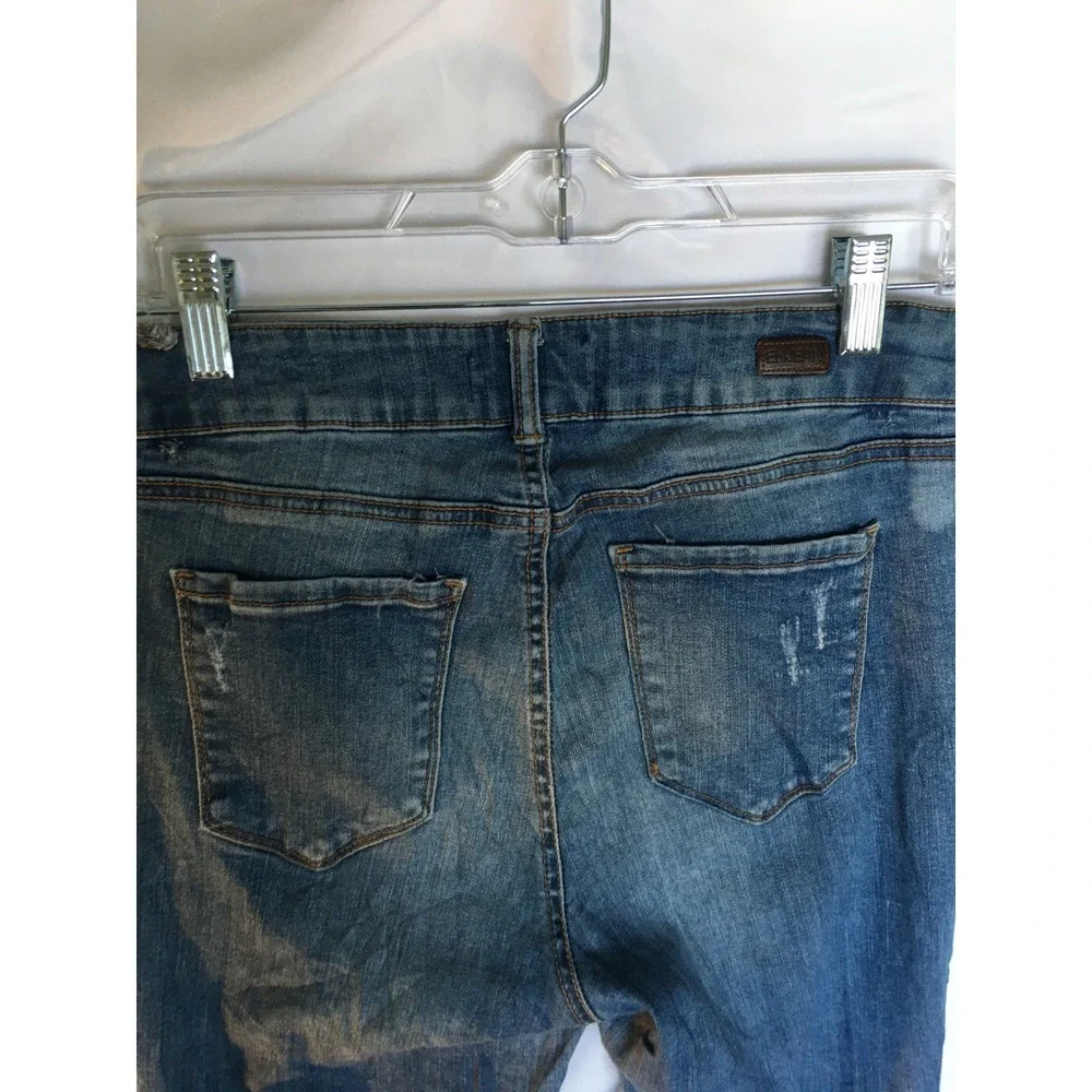 Enjean Denim Co Mens Distressed Skinny Jeans Medium Wash Ripped EP3092R-1 29x27